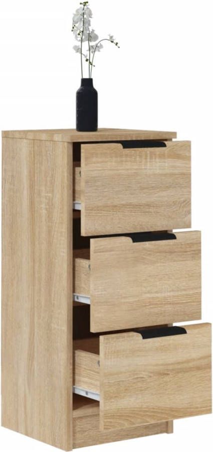 VidaXL -Dressoirs-2-st-30x30x70-cm-bewerkt-hout-betongrijs - Foto 3