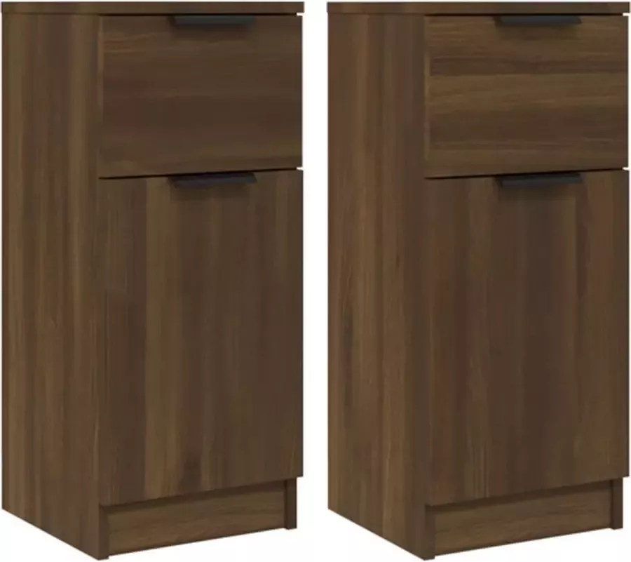 VidaXL -Dressoirs-2-st-30x30x70-cm-bewerkt-hout-bruineikenkleurig - Foto 4