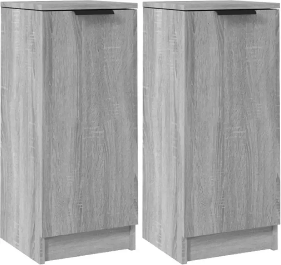 VidaXL Dressoirs 2 stuks Grijs Sonoma Eiken Hout Dressoirs Opbergkasten Houten Dressoir Grijze Dressoir Minimalistisch Design - Foto 9