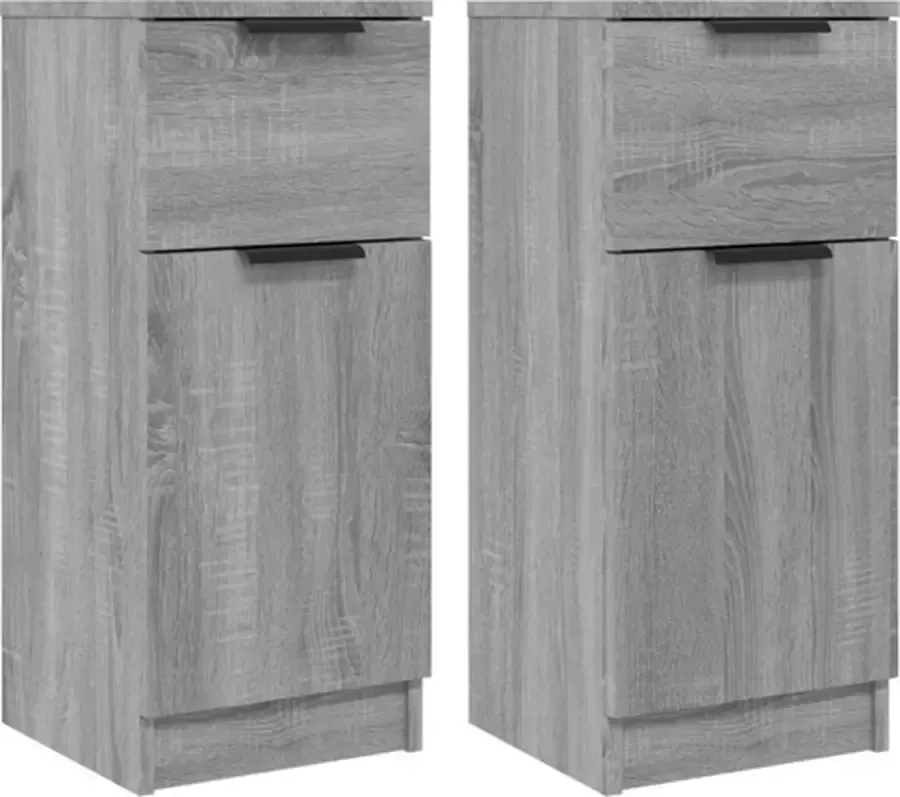 VidaXL Dressoirs 2 stuks Grijs Sonoma Eiken Hout Dressoirs Opbergkasten Houten Dressoir Grijze Dressoir Minimalistisch Design - Foto 8