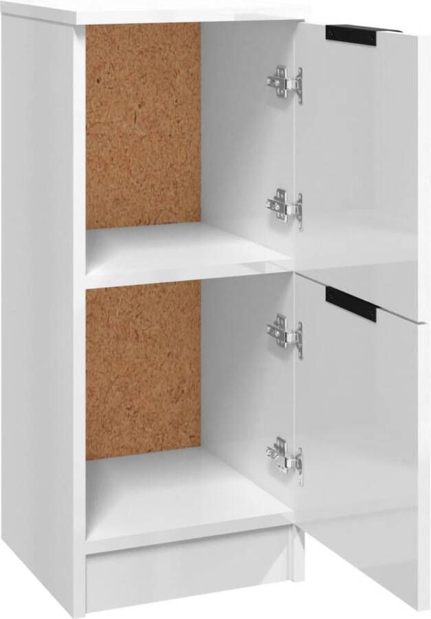 VidaXL -Dressoirs-2-st-30x30x70-cm-bewerkt-hout-hoogglans-wit - Foto 4