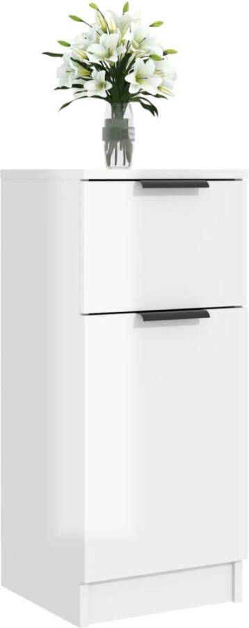 VidaXL -Dressoirs-2-st-30x30x70-cm-bewerkt-hout-hoogglans-wit - Foto 3