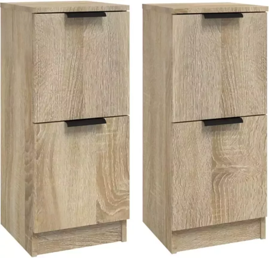 VidaXL -Dressoirs-2-st-30x30x70-cm-bewerkt-hout-sonoma-eikenkleurig - Foto 3