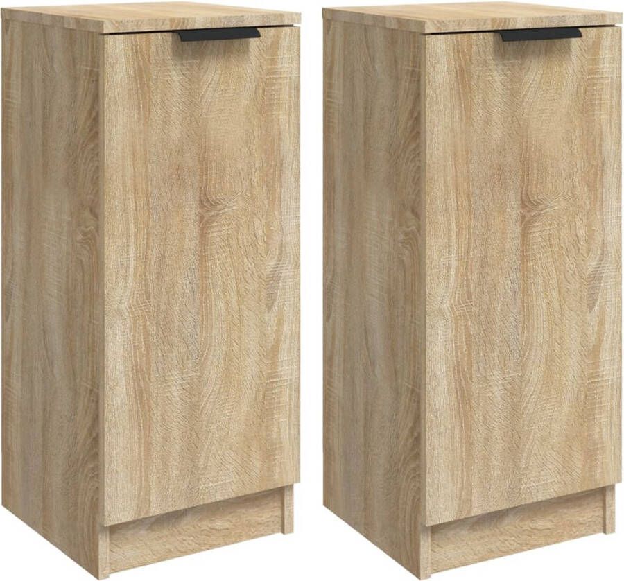 VidaXL Dressoirs Sonoma Eiken 2 st 30x30x70 cm Dressoir Salontafel Houten Meubel Badkamermeubilair Opbergkast - Foto 3