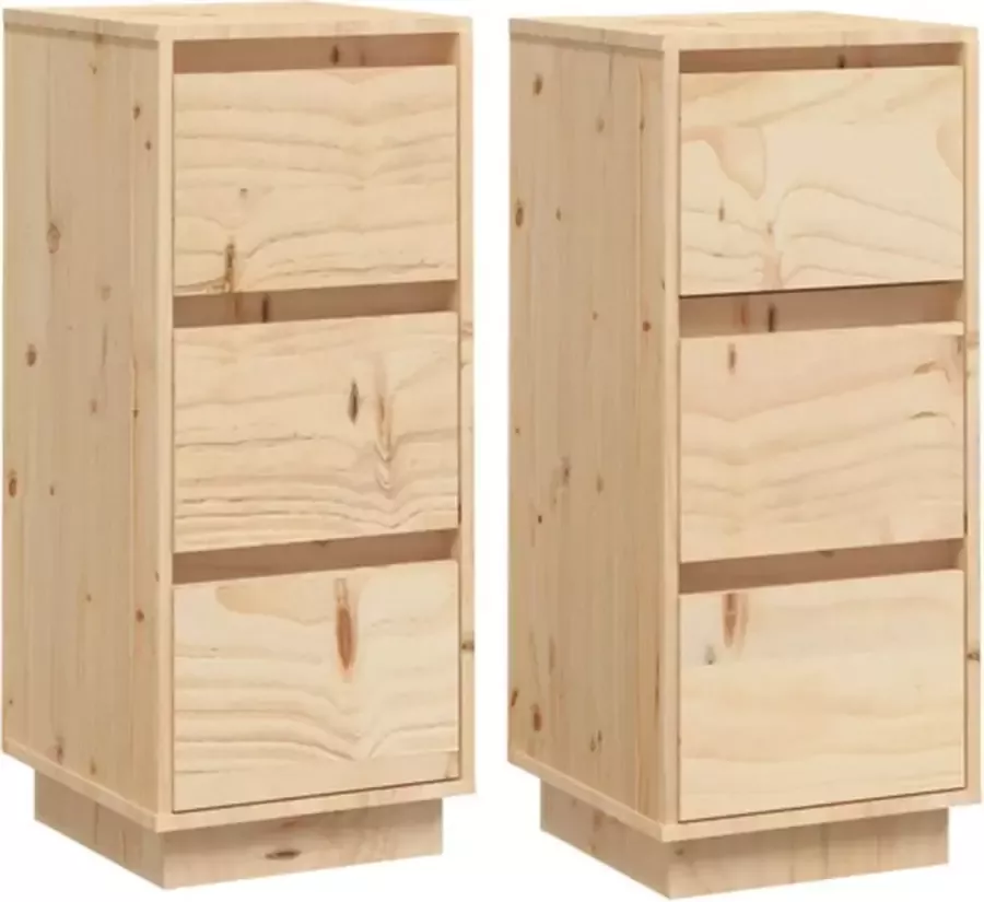 VidaXL -Dressoirs-2-st-32x34x75-cm-massief-grenenhout - Foto 3