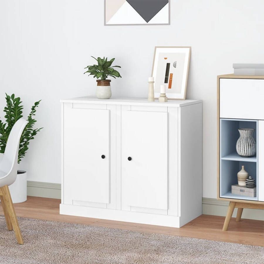 VidaXL -Dressoirs-2-st-37 5x35 5x67 5-cm-bewerkt-hout-wit - Foto 3