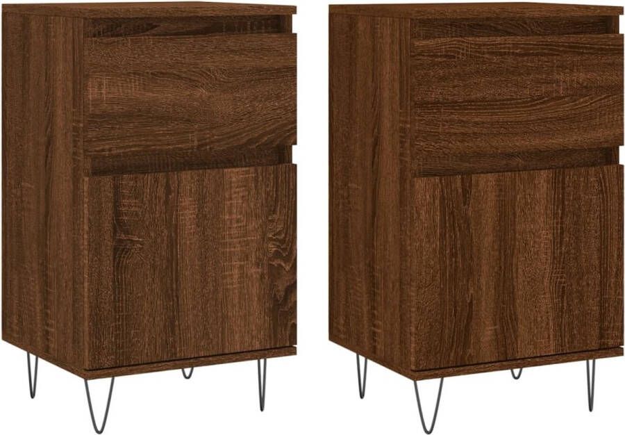 VidaXL -Dressoirs-2-st-40x35x70-cm-bewerkt-hout-bruineikenkleurig - Foto 6