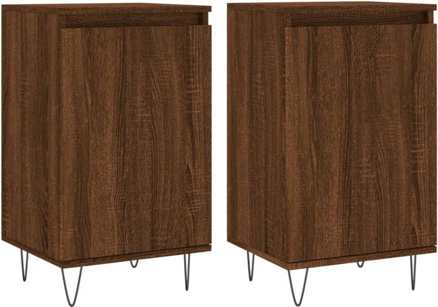 VidaXL Dressoirs Set van 2 Bruin Eiken 40x35x70 cm Dressoir Houten Dressoir Vintage Dressoir Salontafel Tv Tafel