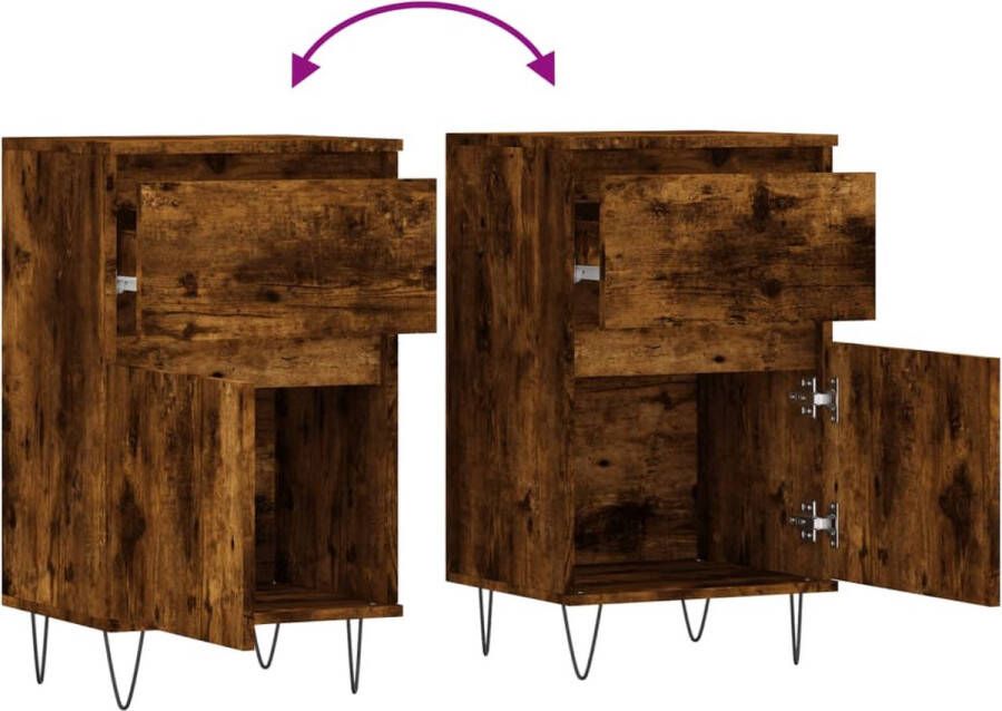 VidaXL -Dressoirs-2-st-40x35x70-cm-bewerkt-hout-gerookt-eikenkleurig - Foto 7