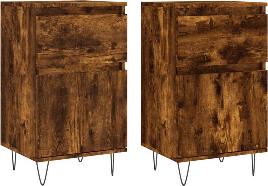 VidaXL -Dressoirs-2-st-40x35x70-cm-bewerkt-hout-gerookt-eikenkleurig - Foto 6