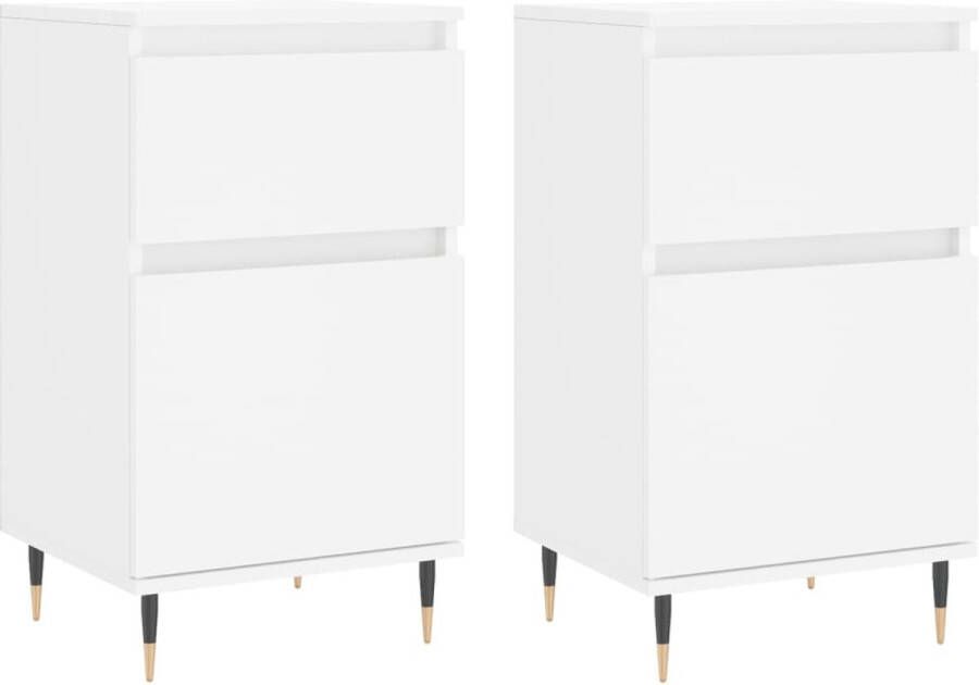 VidaXL Dressoirs 2 stuks Wit 40x35x70 cm Dressoir Wit Dressoir Houten Dressoir Modern Dressoir Vintage Dressoir - Foto 4