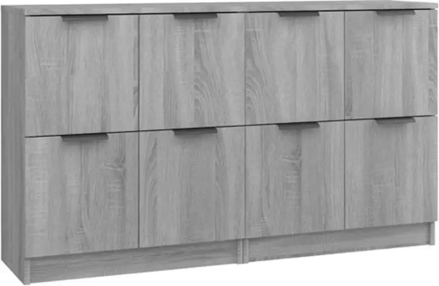 VidaXL Dressoirs 2 st Grijs Sonoma Eiken Dressoir Grijze Dressoirs Houten Dressoirs Salontafel Tv Tafel - Foto 3
