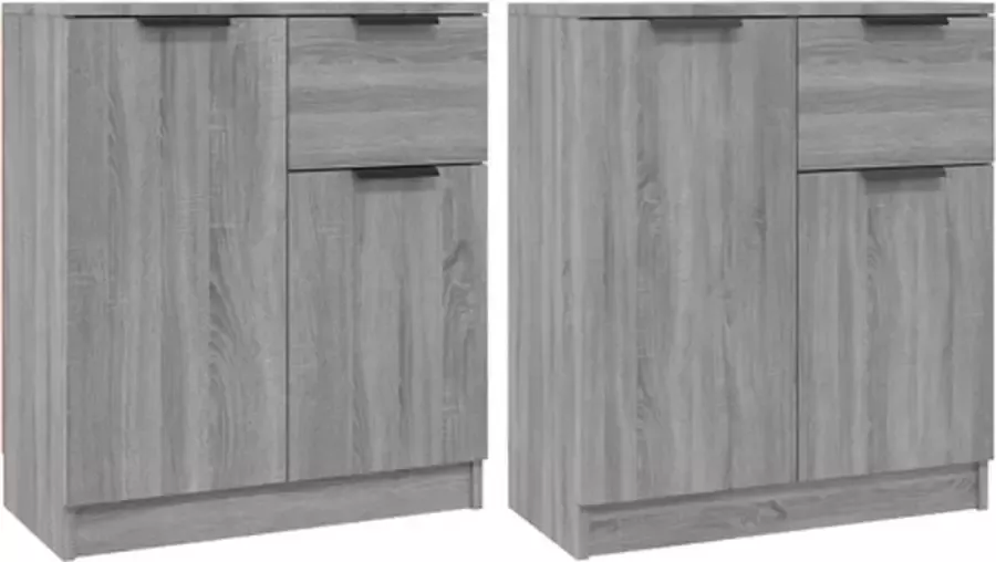 VidaXL -Dressoirs-2-st-60x30x70-cm-bewerkt-hout-grijs-sonoma-eikenkleur - Foto 3