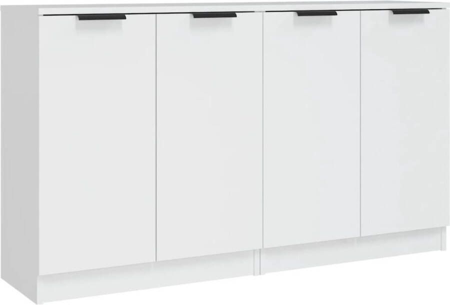 VidaXL Dressoirs 2 stuks 60x30x70 cm Wit Dressoir Minimalistisch Design Houten Dressoir Wit Dressoir Opbergmeubel