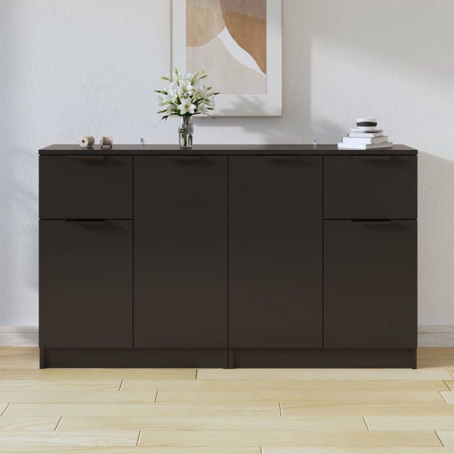 VidaXL -Dressoirs-2-st-60x30x70-cm-bewerkt-hout-zwart - Foto 3