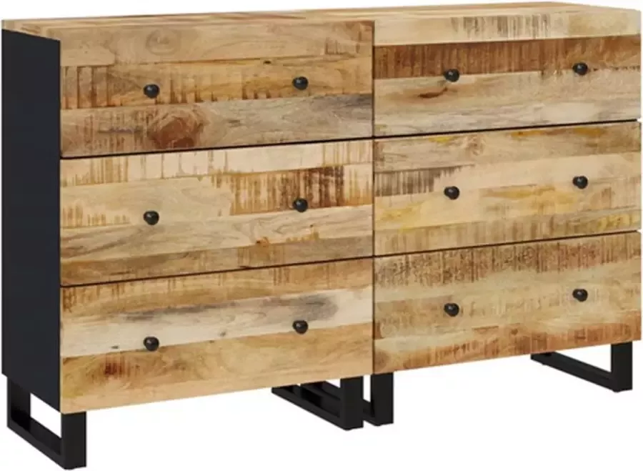 VidaXL -Dressoirs-2-st-60x33x75-cm-ruw-mangohout - Foto 3