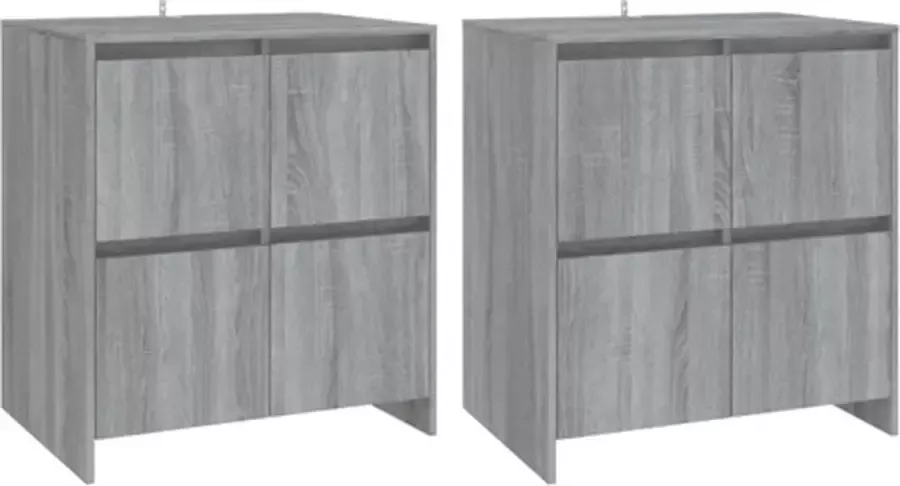 VidaXL -Dressoirs-2-st-70x41x75-cm-spaanplaat-grijs-sonoma-eikenkleurig - Foto 5