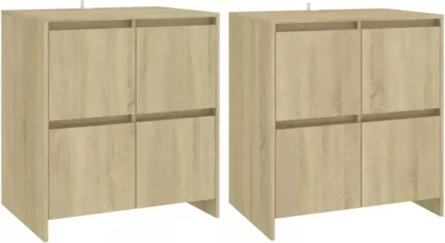 VidaXL Dressoirs 2 st 70x41x75 cm bewerkt hout sonoma eikenkleurig - Foto 5