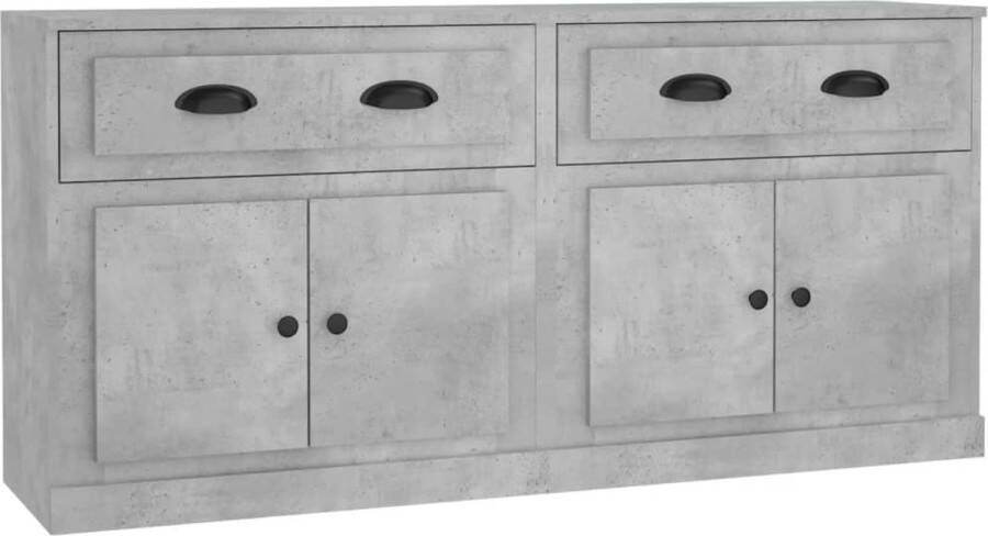 VidaXL -Dressoirs-2-st-bewerkt-hout-betongrijs - Foto 4