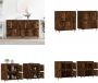 VidaXL Dressoirs 2 st bewerkt hout gerookt eikenkleurig Dressoir Dressoirs Kast Wandkast - Thumbnail 2