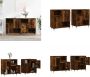 VidaXL -Dressoirs-2-st-bewerkt-hout-gerookt-eikenkleurig Dressoir Dressoirs Kast Wandkast - Thumbnail 1