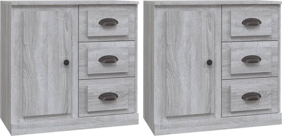 VidaXL -Dressoirs-2-st-bewerkt-hout-grijs-sonoma-eikenkleurig - Foto 6