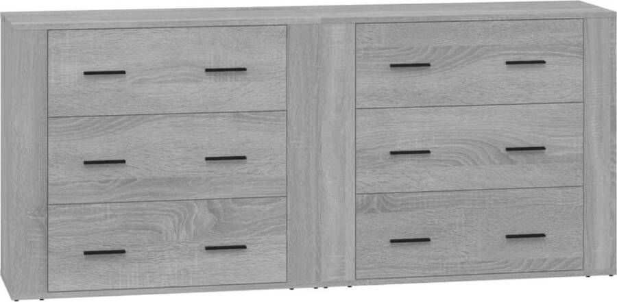 VidaXL -Dressoirs-2-st-bewerkt-hout-grijs-sonoma-eikenkleurig