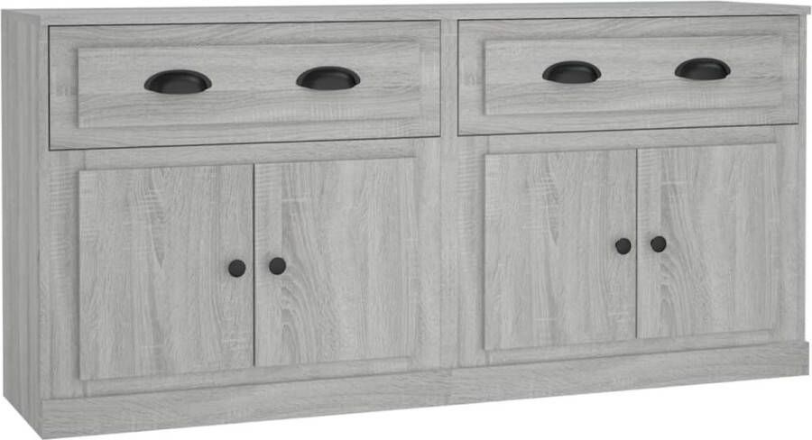 VidaXL -Dressoirs-2-st-bewerkt-hout-grijs-sonoma-eikenkleurig - Foto 2