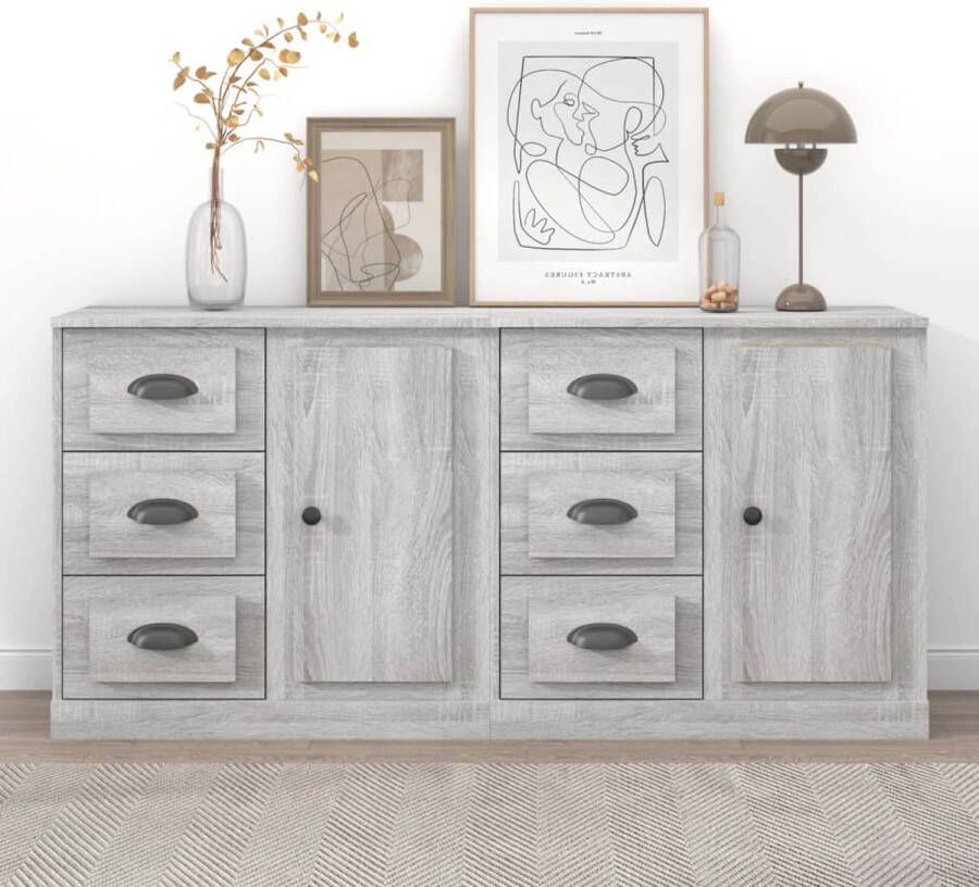 VidaXL -Dressoirs-2-st-bewerkt-hout-grijs-sonoma-eikenkleurig - Foto 7