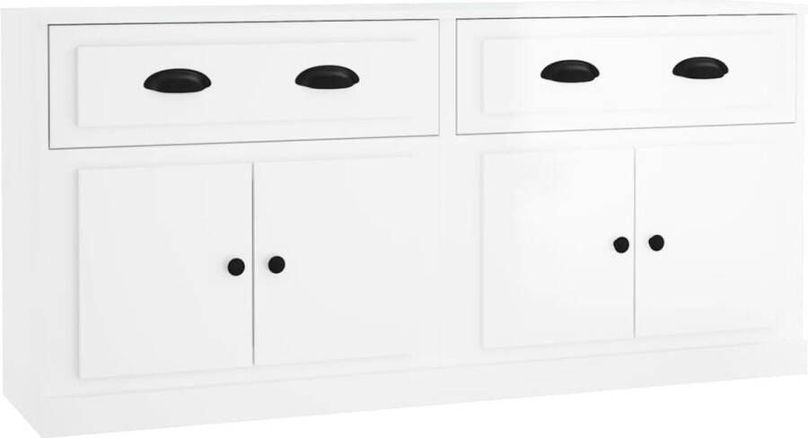 VidaXL -Dressoirs-2-st-bewerkt-hout-hoogglans-wit - Foto 7