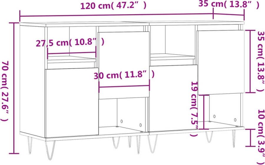 VidaXL -Dressoirs-2-st-bewerkt-hout-sonoma-eikenkleurig - Foto 6