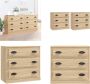 VidaXL Dressoirs 2 st bewerkt hout sonoma eikenkleurig Dressoir Dressoirs Kast Wandkast - Thumbnail 2