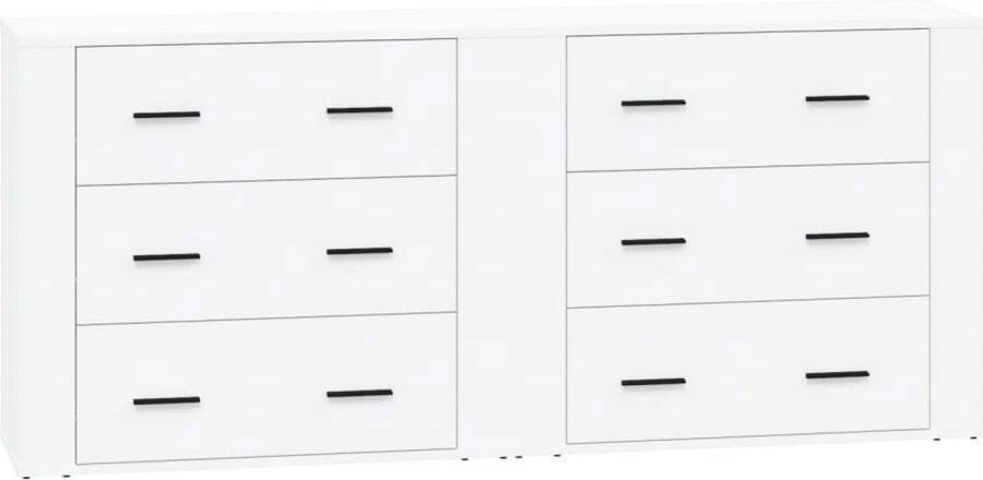 VidaXL -Dressoirs-2-st-bewerkt-hout-wit - Foto 9