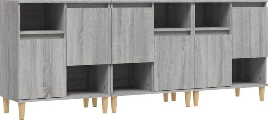 VidaXL -Dressoirs-3-st-60x35x70-cm-bewerkt-hout-grijs-sonoma-eikenkleur - Foto 2
