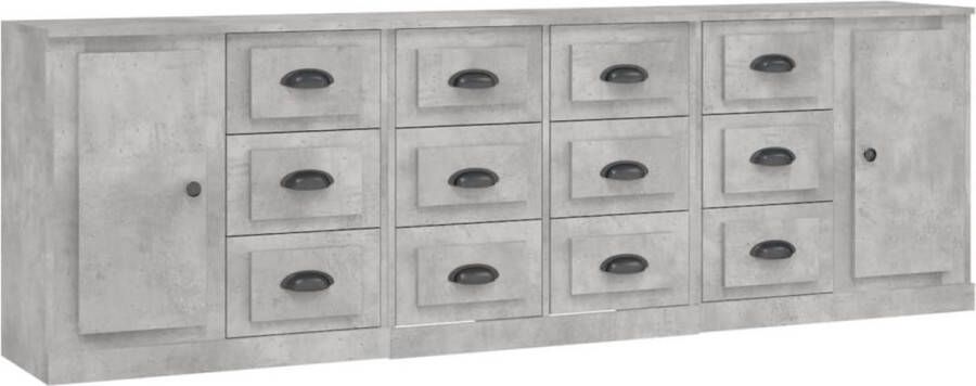 VidaXL -Dressoirs-3-st-bewerkt-hout-betongrijs - Foto 13