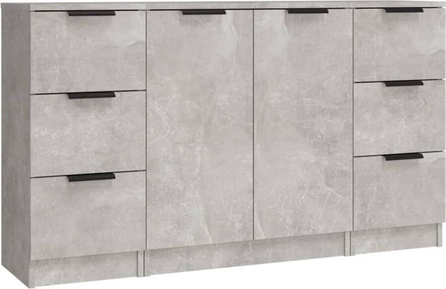VidaXL -Dressoirs-3-st-bewerkt-hout-betongrijs - Foto 12