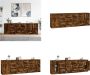 VidaXL Dressoirs 3 st bewerkt hout gerookt eikenkleurig Dressoir Dressoirs Kast Dressoirkast - Thumbnail 3