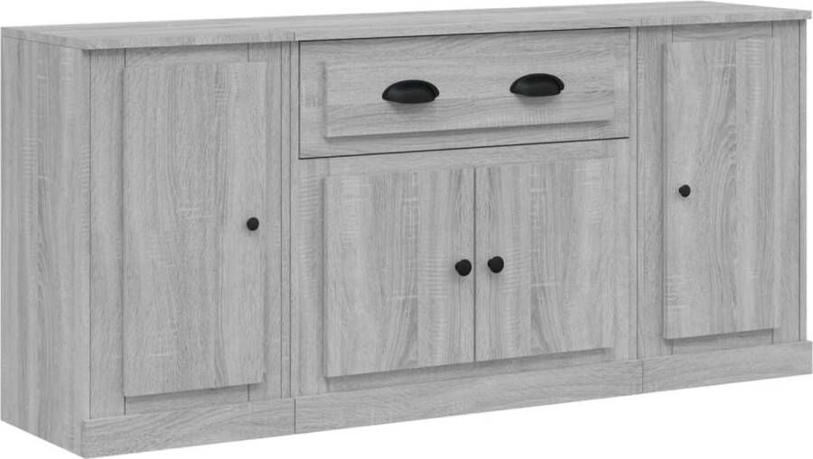 VidaXL -Dressoirs-3-st-bewerkt-hout-grijs-sonoma-eikenkleurig