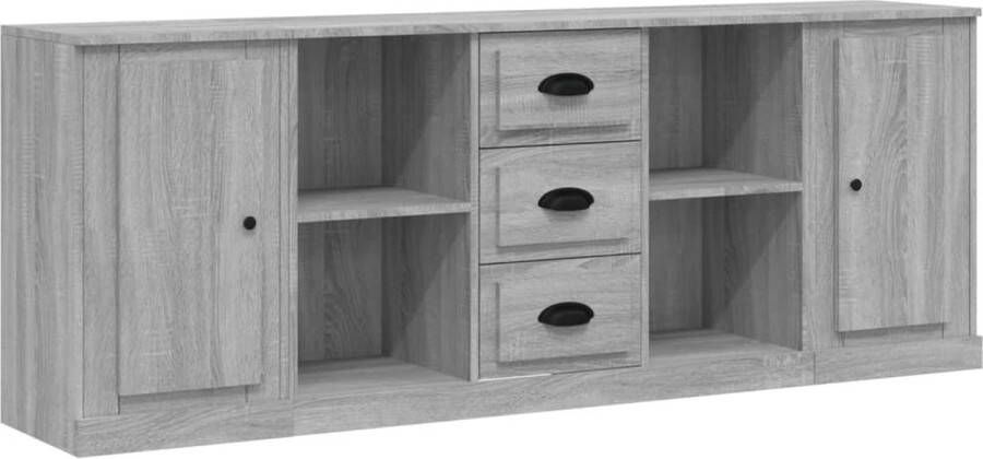 VidaXL -Dressoirs-3-st-bewerkt-hout-grijs-sonoma-eikenkleurig