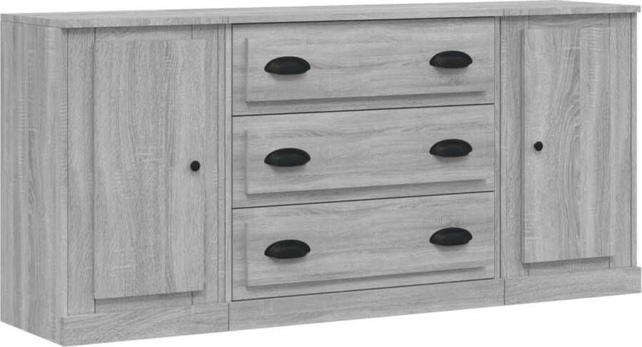 VidaXL -Dressoirs-3-st-bewerkt-hout-grijs-sonoma-eikenkleurig