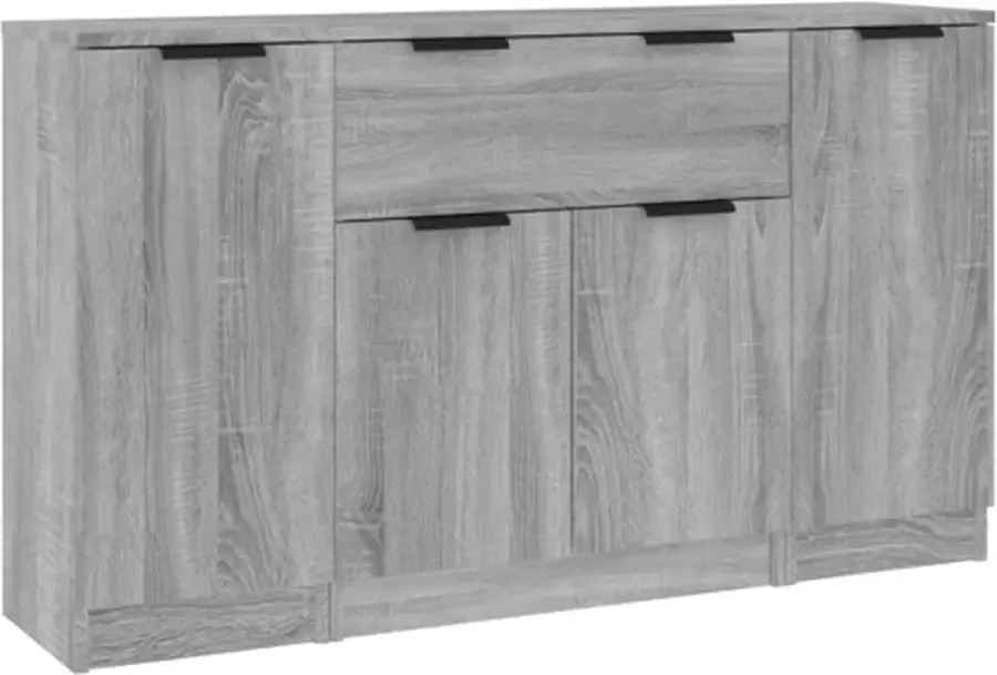 VidaXL -Dressoirs-3-st-bewerkt-hout-grijs-sonoma-eikenkleurig - Foto 3