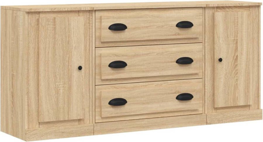 VidaXL -Dressoirs-3-st-bewerkt-hout-sonoma-eiken
