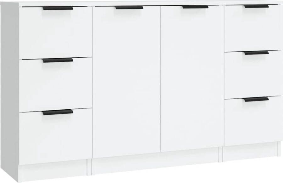 VidaXL -Dressoirs-3-st-bewerkt-hout-wit - Foto 2