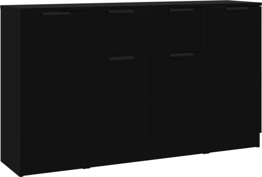 VidaXL -Dressoirs-3-st-bewerkt-hout-zwart - Foto 2