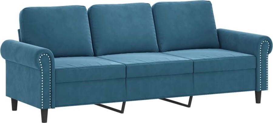 VidaXL -Driezitsbank-180-cm-fluweel-blauw - Foto 4