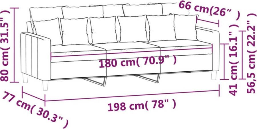 VidaXL -Driezitsbank-180-cm-fluweel-donkergrijs - Foto 2
