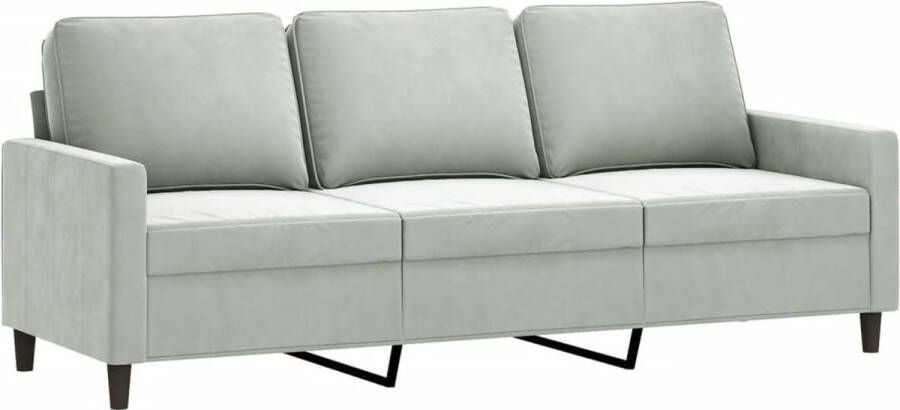The Living Store Fluweel 3-zitsbank Lichtgrijs 198 x 77 x 80 cm met Comfortabele Zitting 3 Zits Bank Fluweel Bank Grijze Bank Banks Kopen Lounge Meubilair - Foto 2