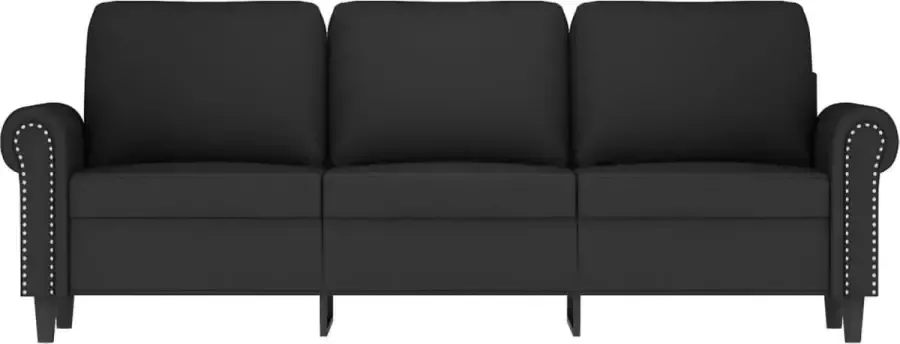 VidaXL Driezitsbank 180 cm fluweel zwart - Foto 2