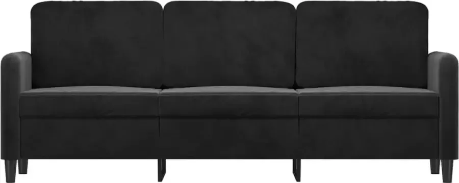 VidaXL Driezitsbank 180 cm fluweel zwart - Foto 2