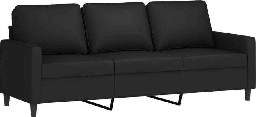 The Living Store 3-zitsbank fluwelen Zwart Comfortabele Zitervaring 3 Zits Bank Fluweel Sofa Zwarte Bank Banks Kopen Luxe Bank - Foto 2